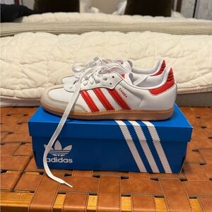 Adidas womens Samba og White and Red Sneakers